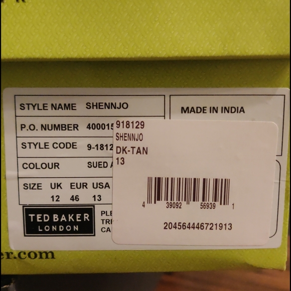 Ted Baker Shennjo Brogue Boot Size 13M US Dark Tan - Picture 7 of 7